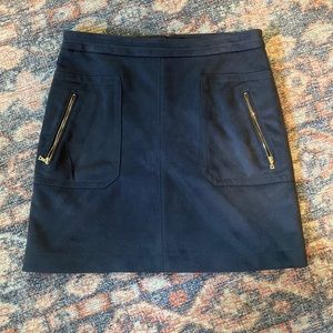 Navy blue suede skirt